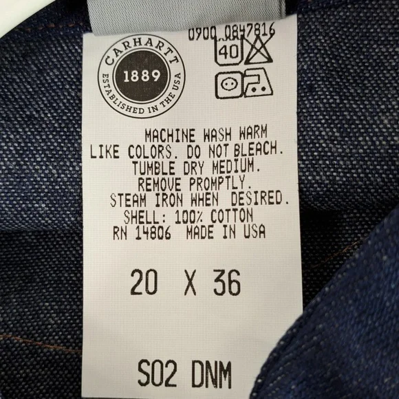 Carhartt Vintage Western Denim Pearl Snap Shirt Size 20x36 🇺🇸(3XL-4XL) - Picture 10 of 11